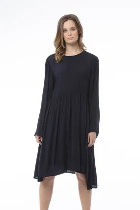 Navy Long Sleeved Round Neck Dress - Penny Dress