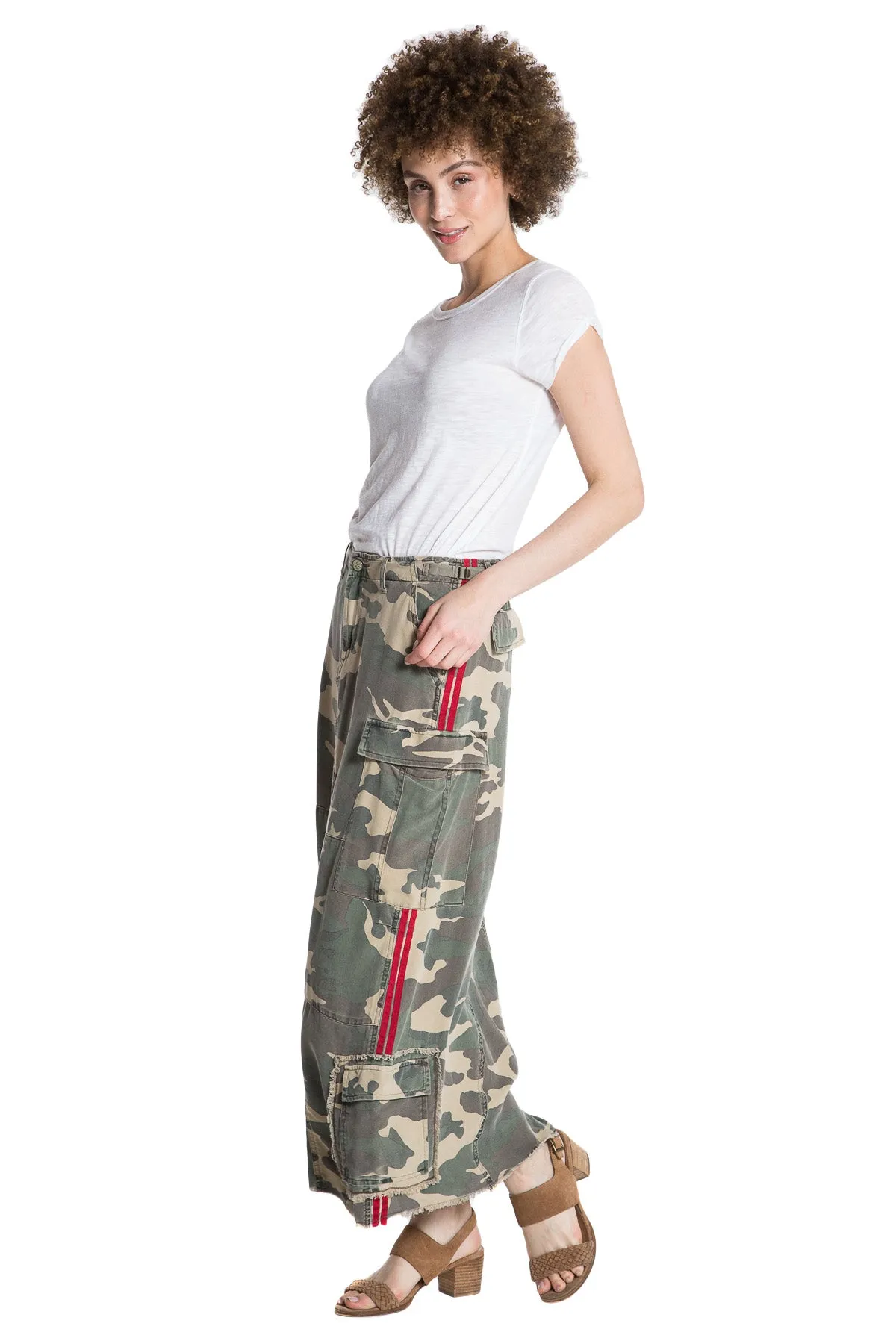 100% Silk long skirt in Army Camo