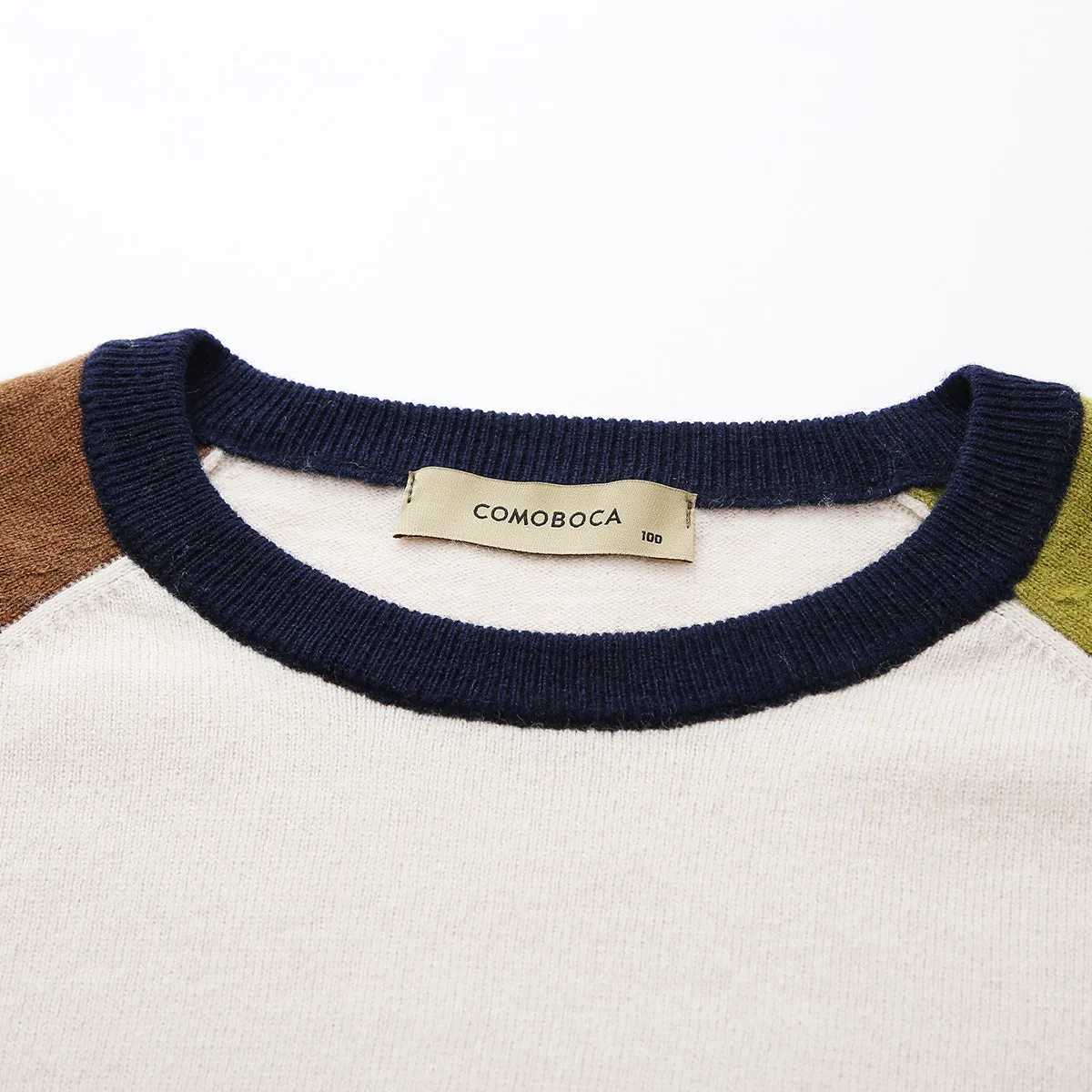 100% Wool Color Block Knitted Sweater