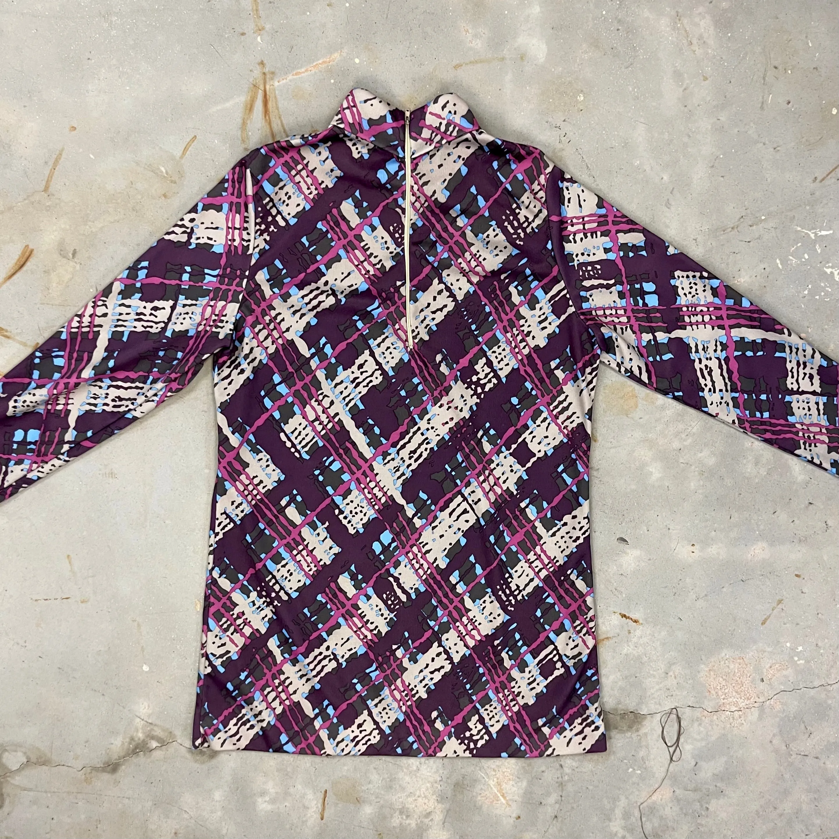 '70s funky plaid blouse