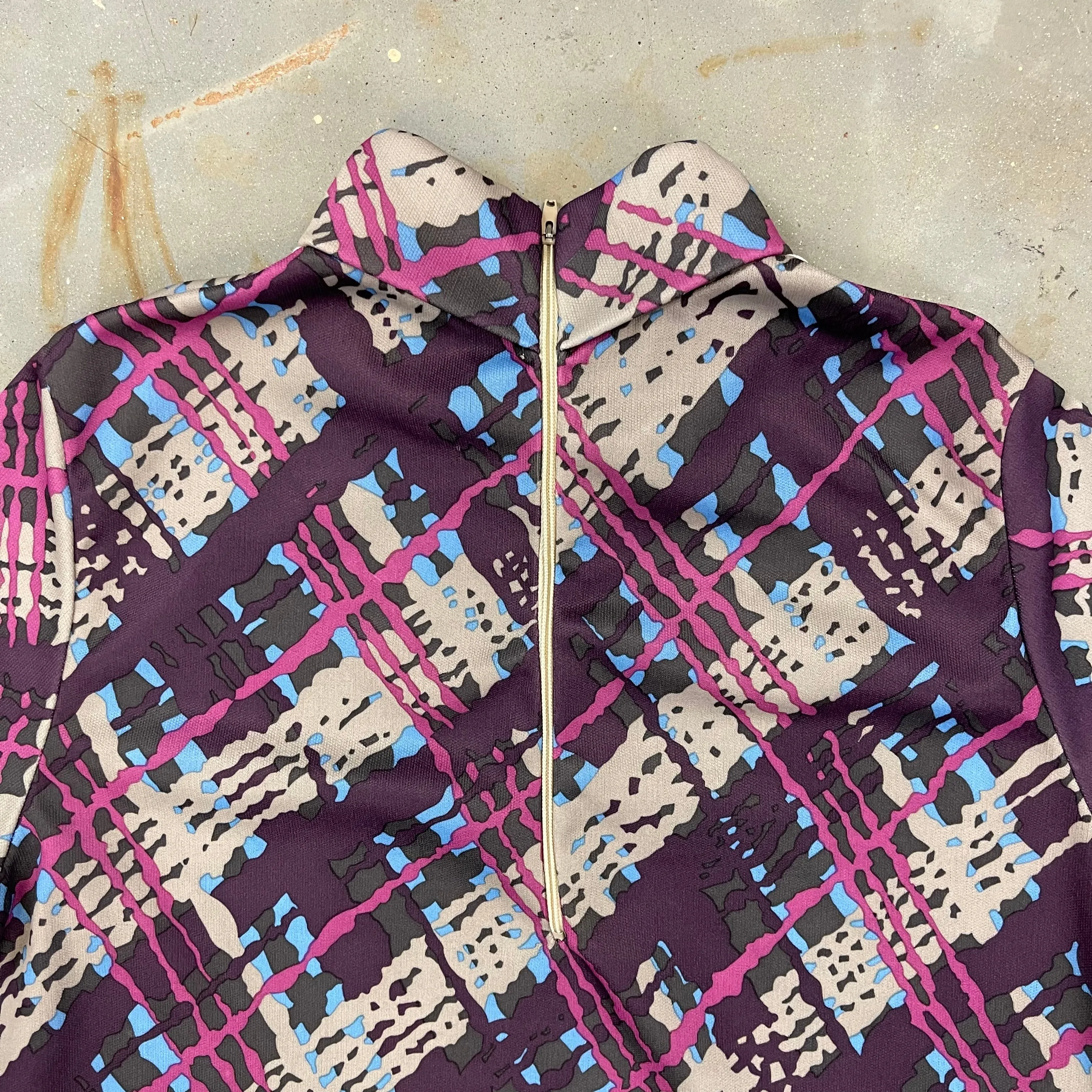 '70s funky plaid blouse