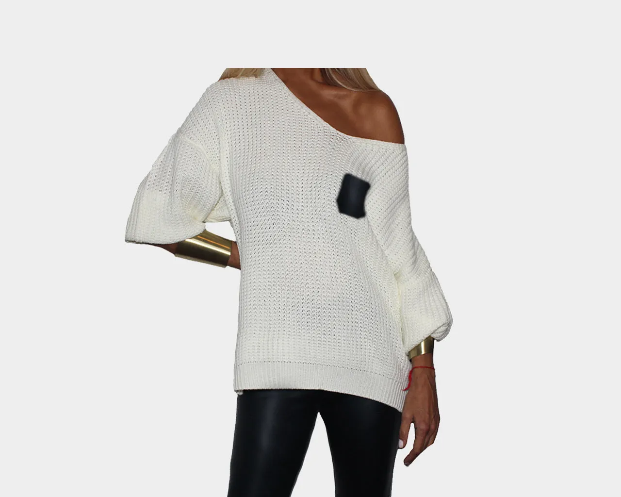 74 Dove White Long Sleeve Sweater - The Aspen