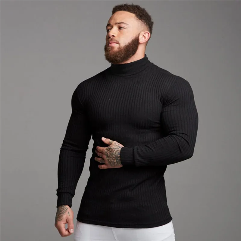 Advbridge Autumn Winter Fashion Turtleneck Mens Thin Sweaters Casual Roll Neck Solid Warm Slim Fit Sweaters Men Turtleneck Pullover Male