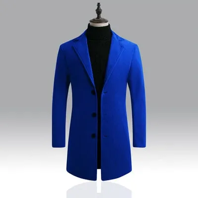 Advbridge New Men&#39;s Casual Long Windbreaker Jacket / Male Solid Color Single Breasted Trench Coat Jacket