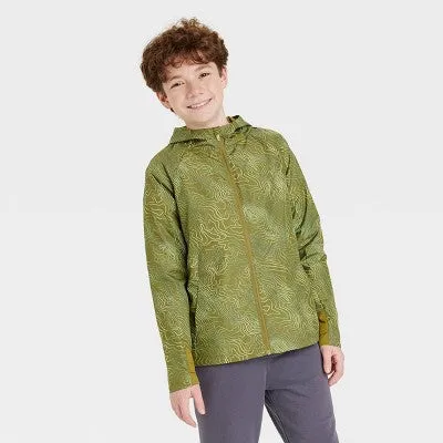 All In Motion Kids Zip-Up Winter Hooded Lightweight Rain Jacket Quilted