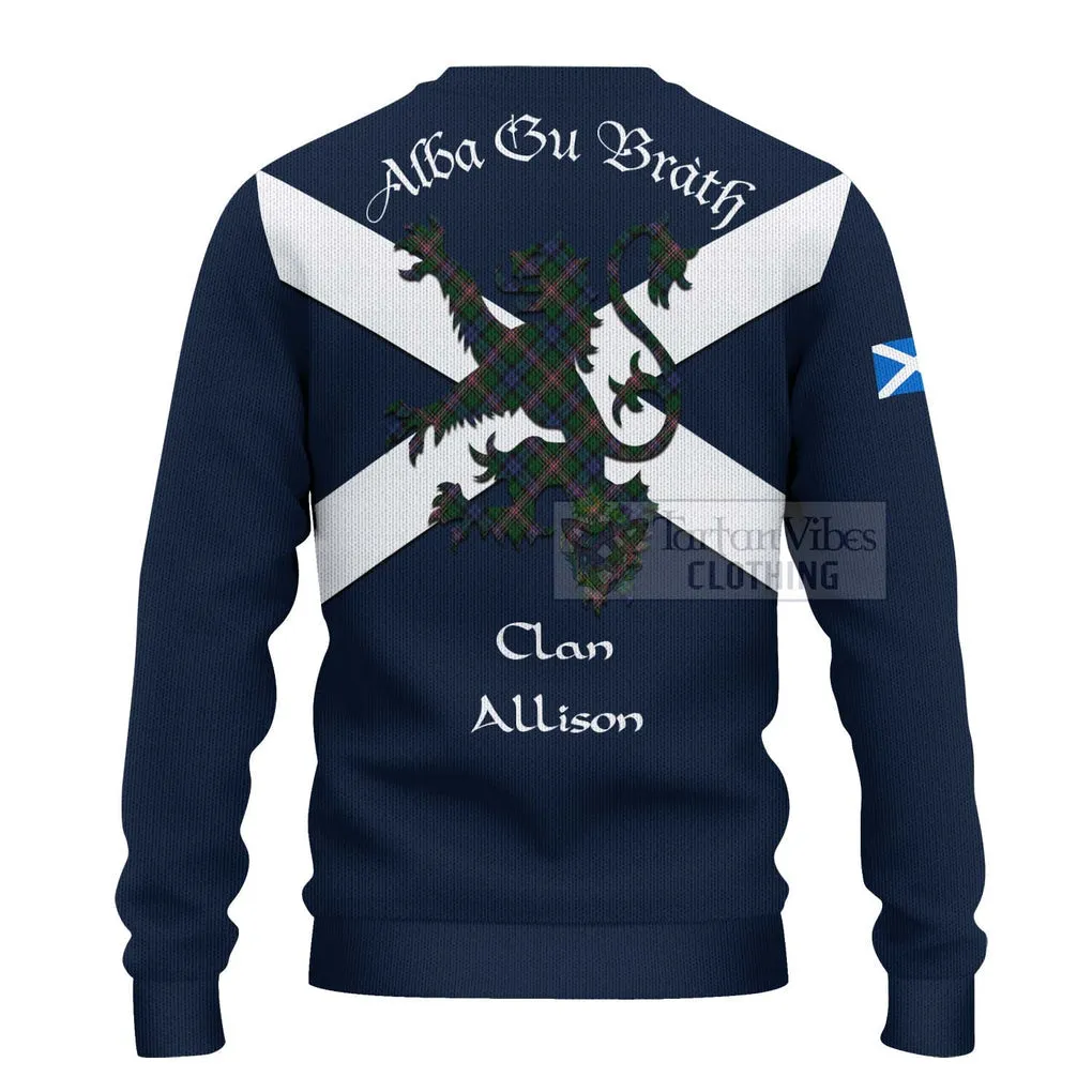 Allison Tartan Lion Rampant Ugly Sweater Proudly Display Your Heritage with Alba Gu Brath and Clan Name