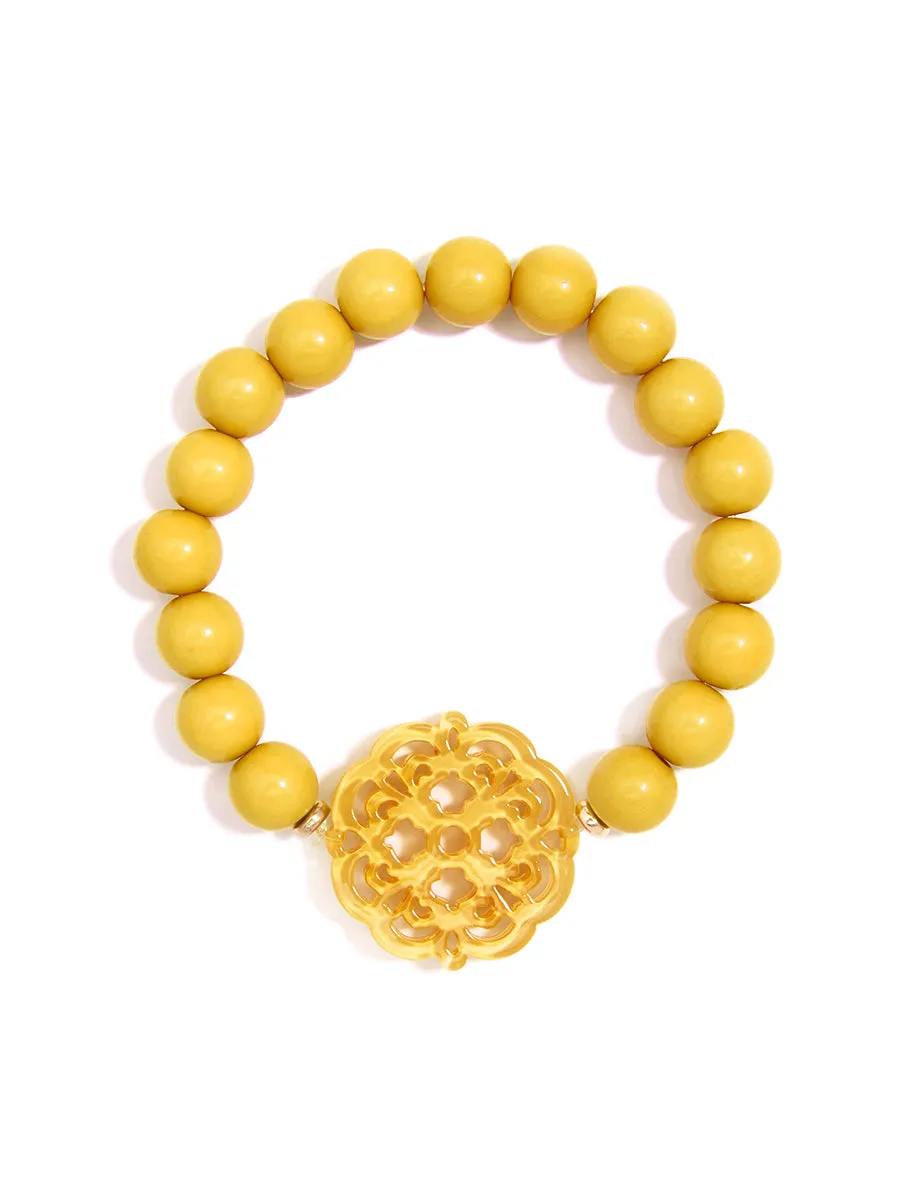 Allure Resin Charm Beaded Bracelet - Available in 13 Colors