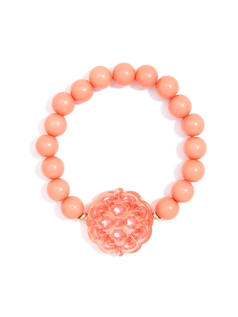 Allure Resin Charm Beaded Bracelet - Available in 13 Colors