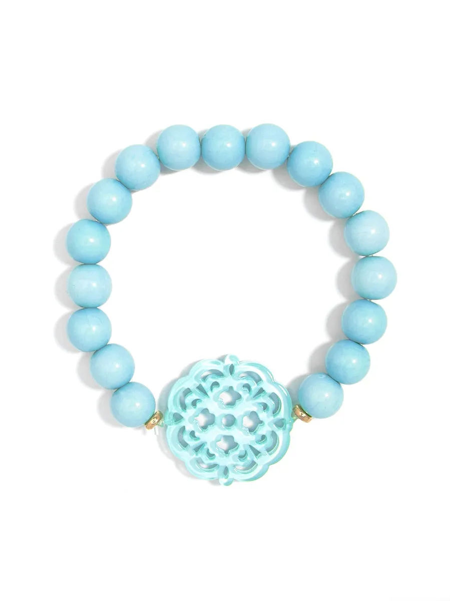 Allure Resin Charm Beaded Bracelet - Available in 13 Colors