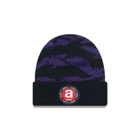 Aprilia All Over Print Black Cuff Knit Beanie Hat