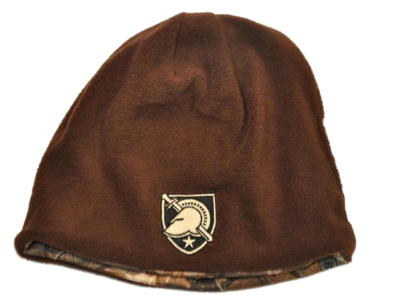 Army Black Knights TOW Camo Brown Trap 1 Reversible Knit Winter Beanie Hat Cap