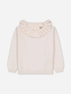 Baby's Ruffled Cashmere Sweater Ivory