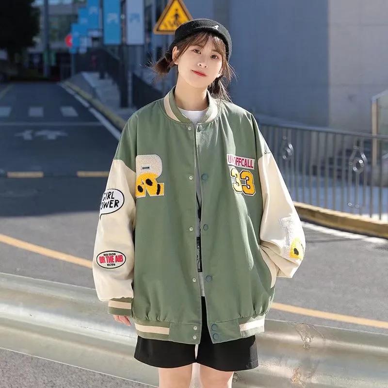 Baggy Jacket Autumn Vintage Baseball Jacket Loose Casual