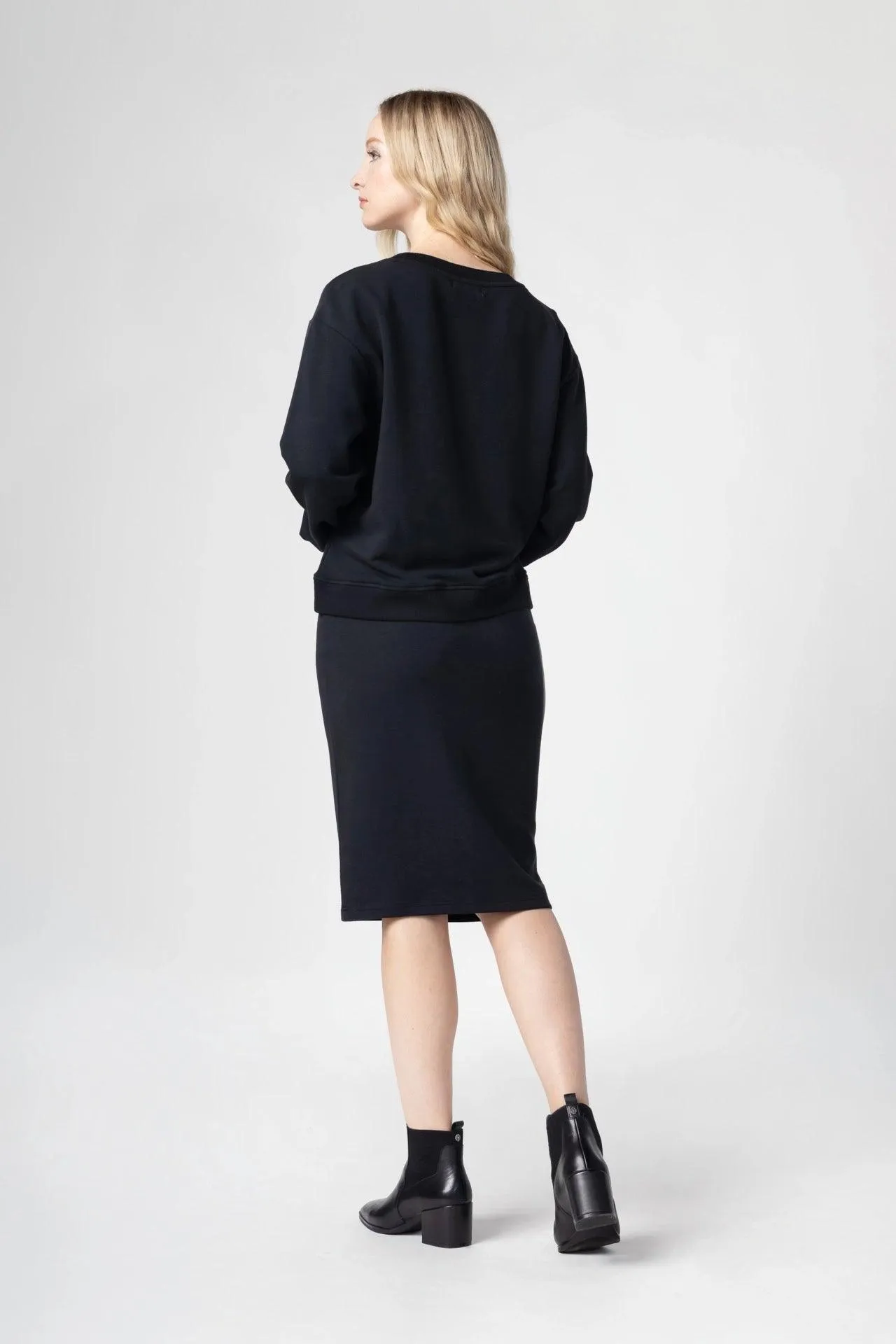 Bamboo Bonded Jersey Knee Length Pencil Skirt