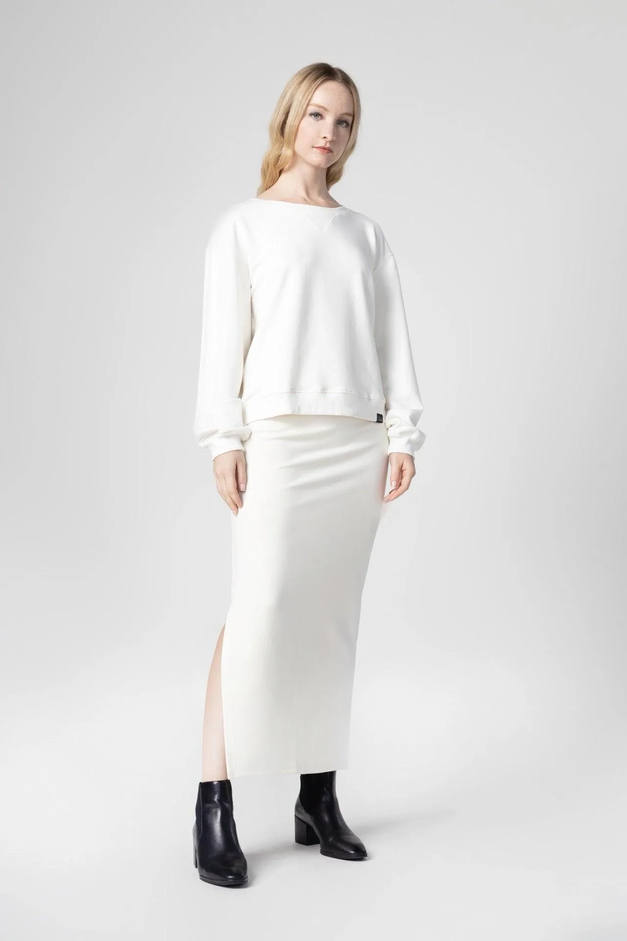 Bamboo Bonded Jersey Long Length Pencil Skirt