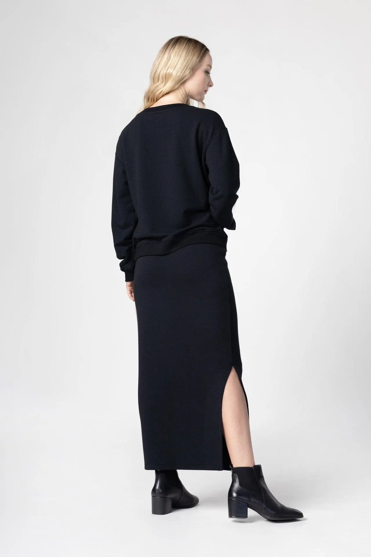 Bamboo Bonded Jersey Long Length Pencil Skirt