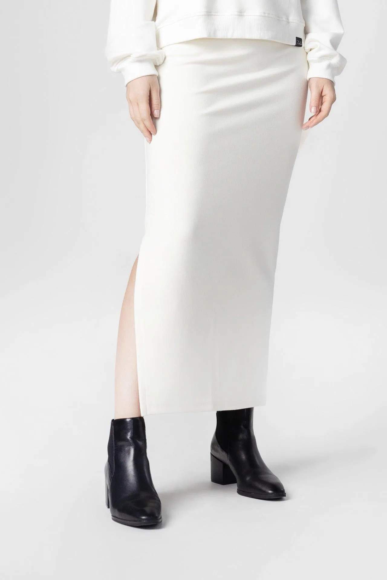 Bamboo Bonded Jersey Long Length Pencil Skirt