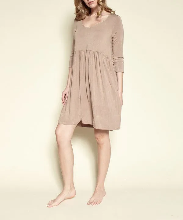 Bamboo loose fit babydoll dress