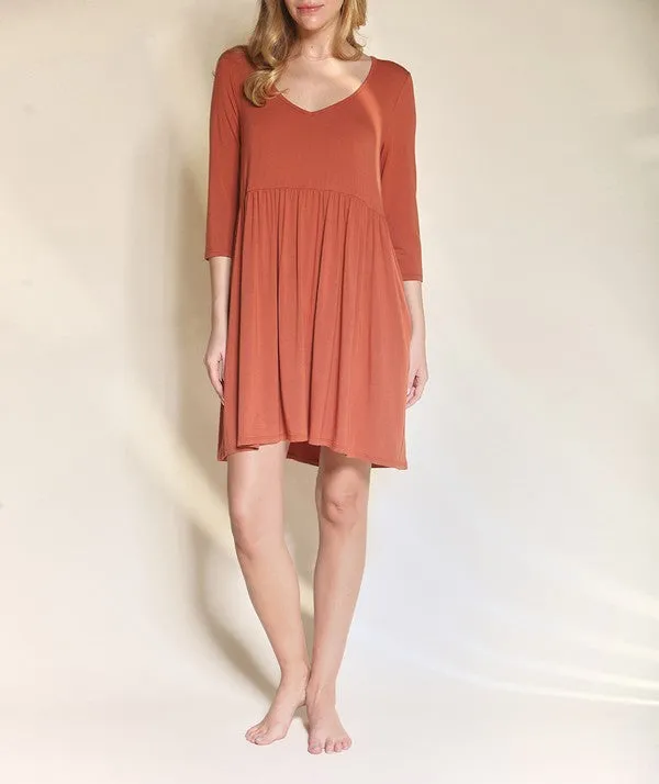 Bamboo loose fit babydoll dress