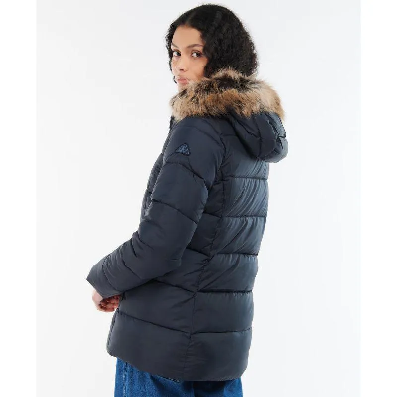 Barbour Midhurst Ladies Quilted Faux Fur Hood Jacket - Dark Navy