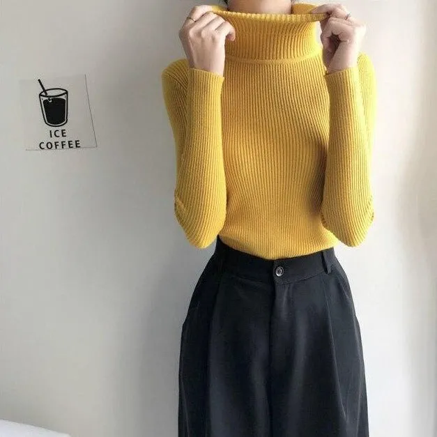 Basic Sweatshirt With Turtleneck