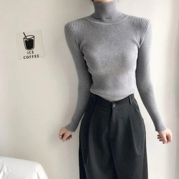 Basic Sweatshirt With Turtleneck