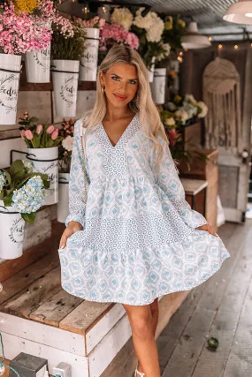 Beyond Chic Babydoll Dress In Sky Blue