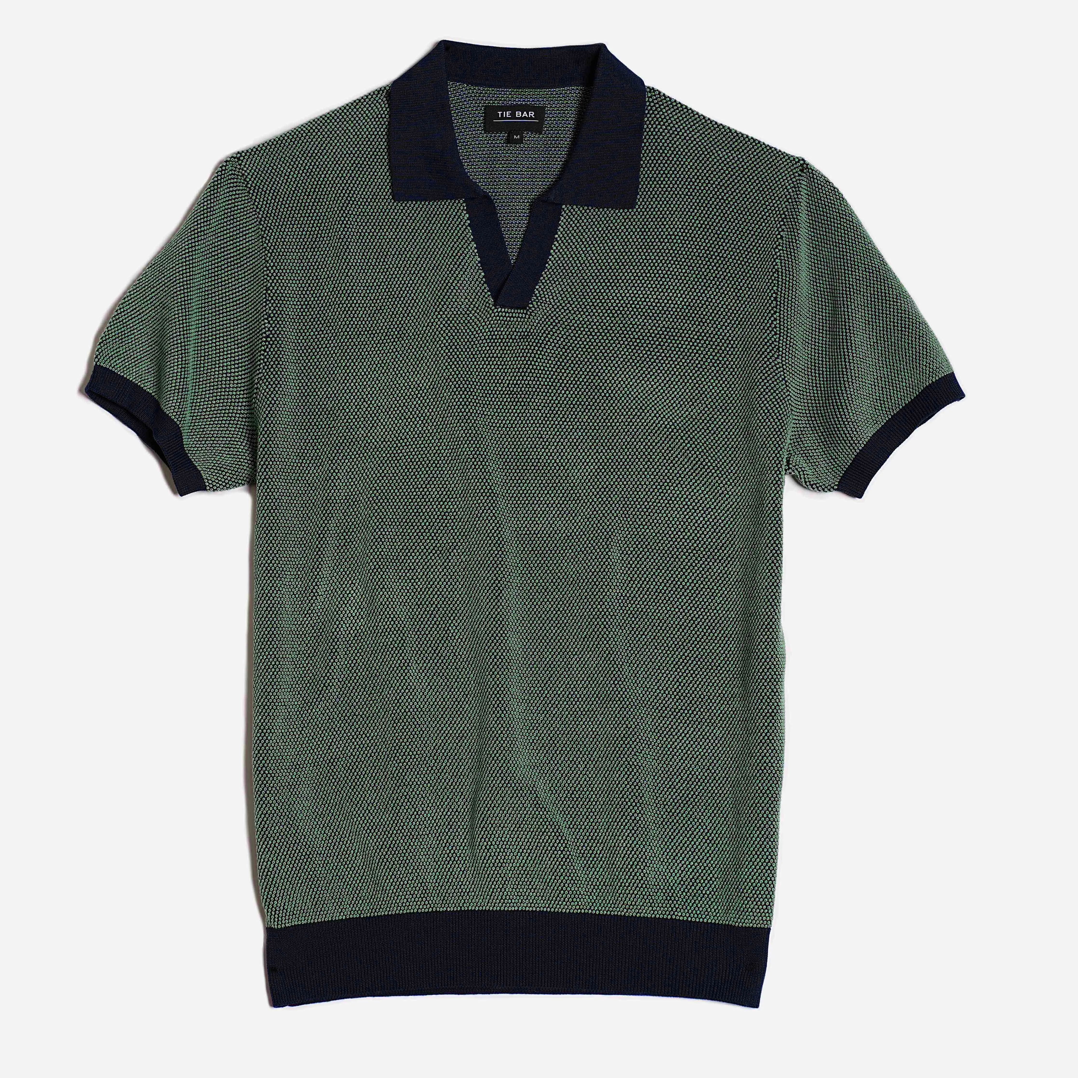 Birdseye Sweater Jade Polo