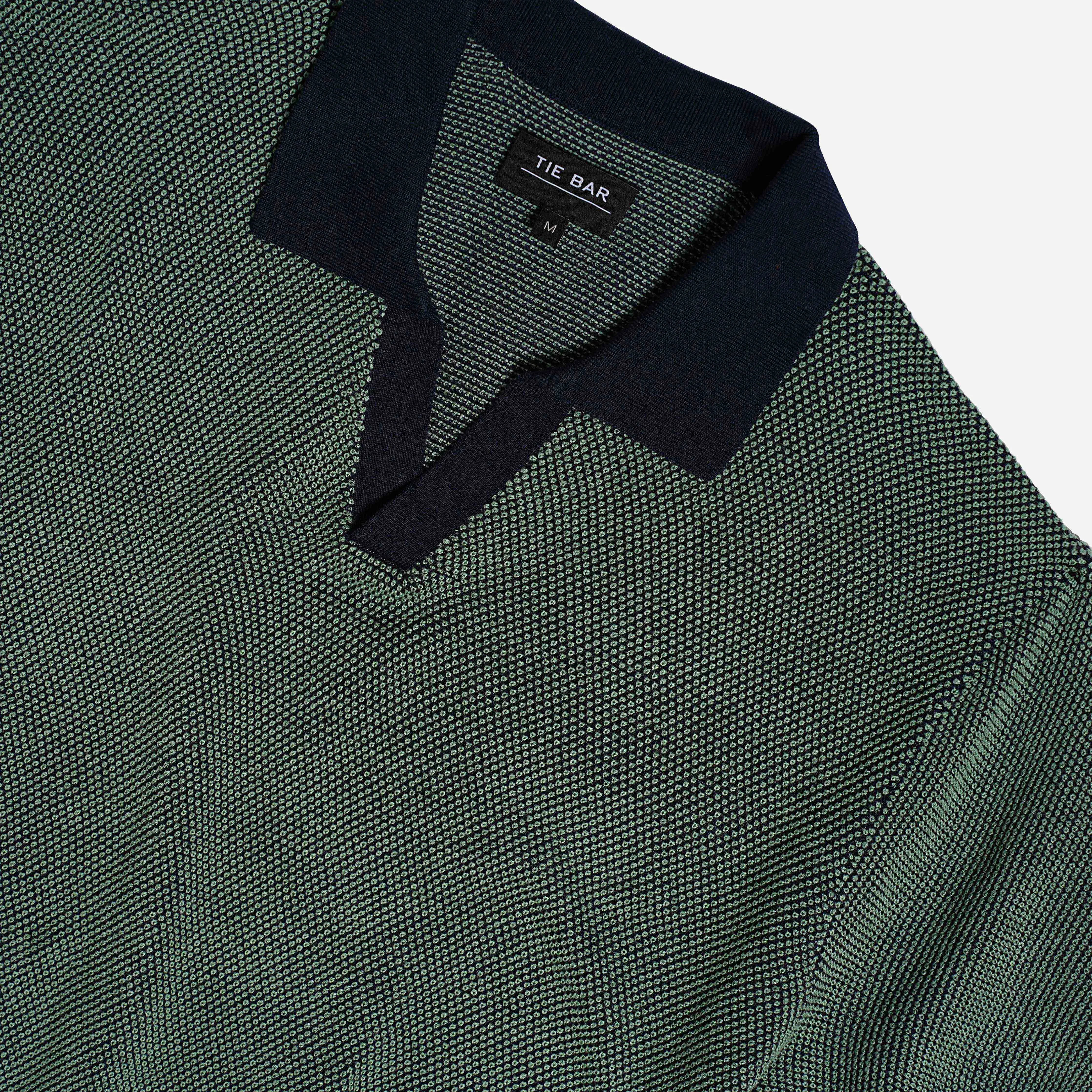 Birdseye Sweater Jade Polo