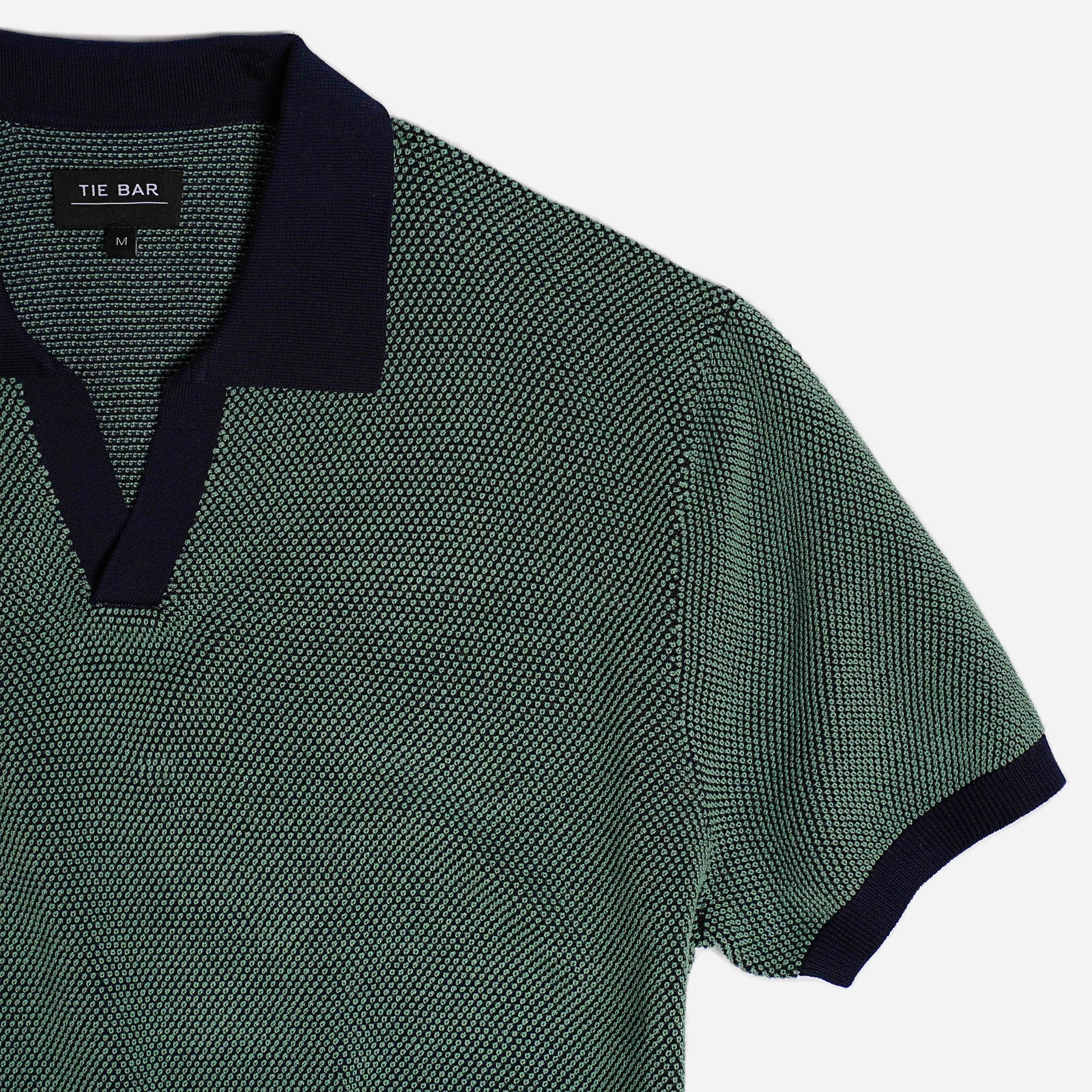 Birdseye Sweater Jade Polo