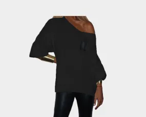 Black Long Sleeve Sweater - The Aspen