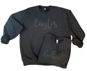 Black on Black EAGLES Puff Sweatshirt