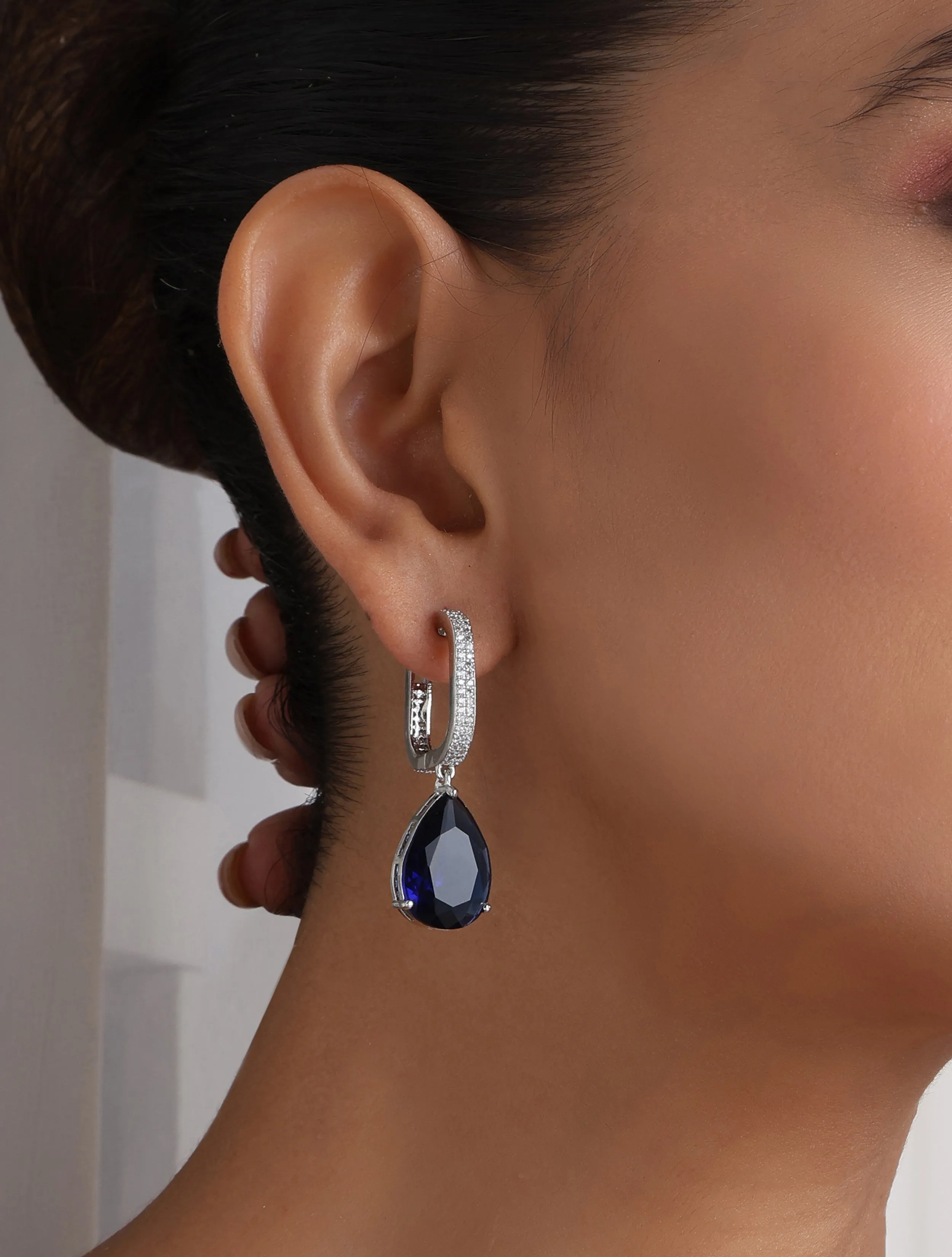 Blue Gold Drop Earring