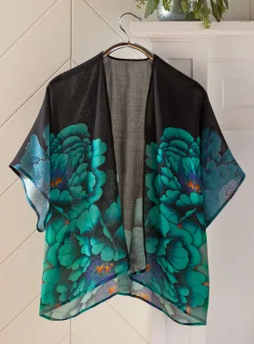 Blue Peony Kimono Jacket