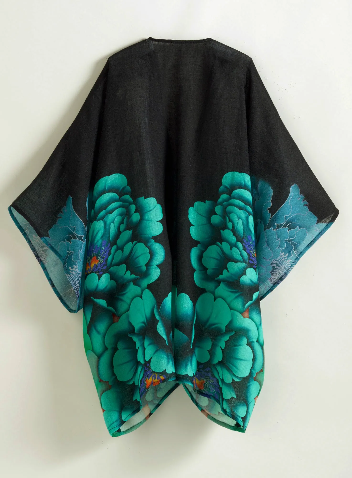 Blue Peony Kimono Jacket