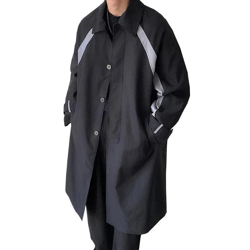 BONSIR  -  Men's Trench Coat Windbreaker Mid Long Handsome Autumn Casual Outwear