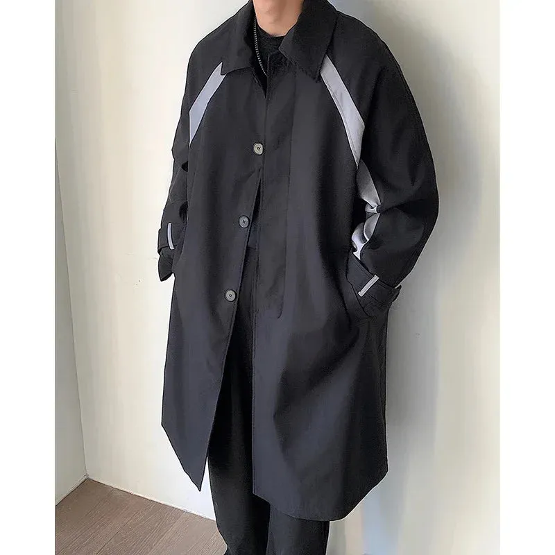 BONSIR  -  Men's Trench Coat Windbreaker Mid Long Handsome Autumn Casual Outwear