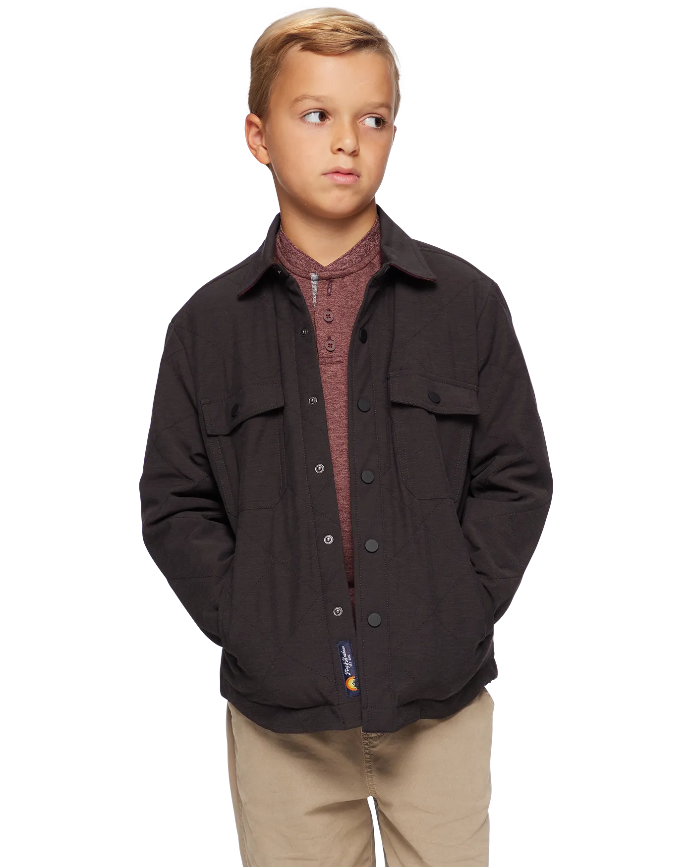 BOYS CHAPIN FLANNEL-LINED QUILTED JACKET