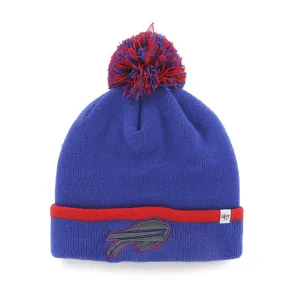 Buffalo Bills 47 Brand Blue Red Baraka Knit Cuffed Poofball Beanie Hat Cap