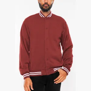 Burgundy Varsity Fleece Jacket