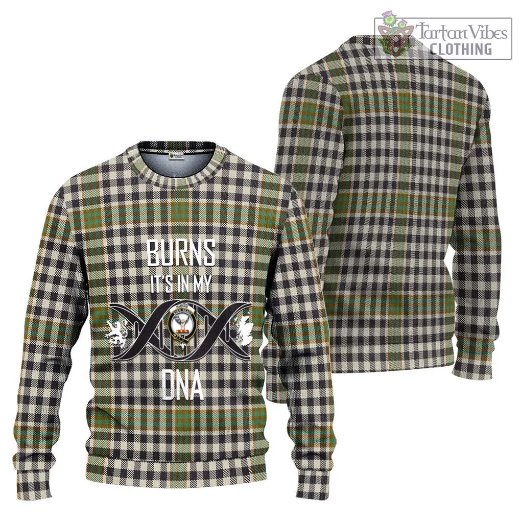 Burns Check Tartan Ugly Sweater with Family Crest DNA In Me Style