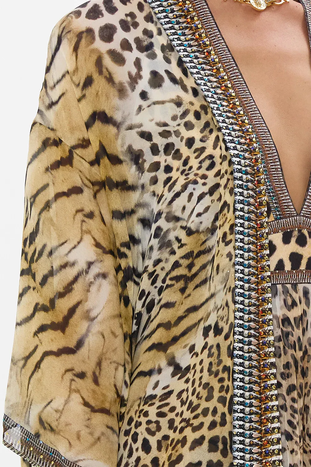 CAMILLA JAGUAR KIMONO LAYER WITH COLLAR