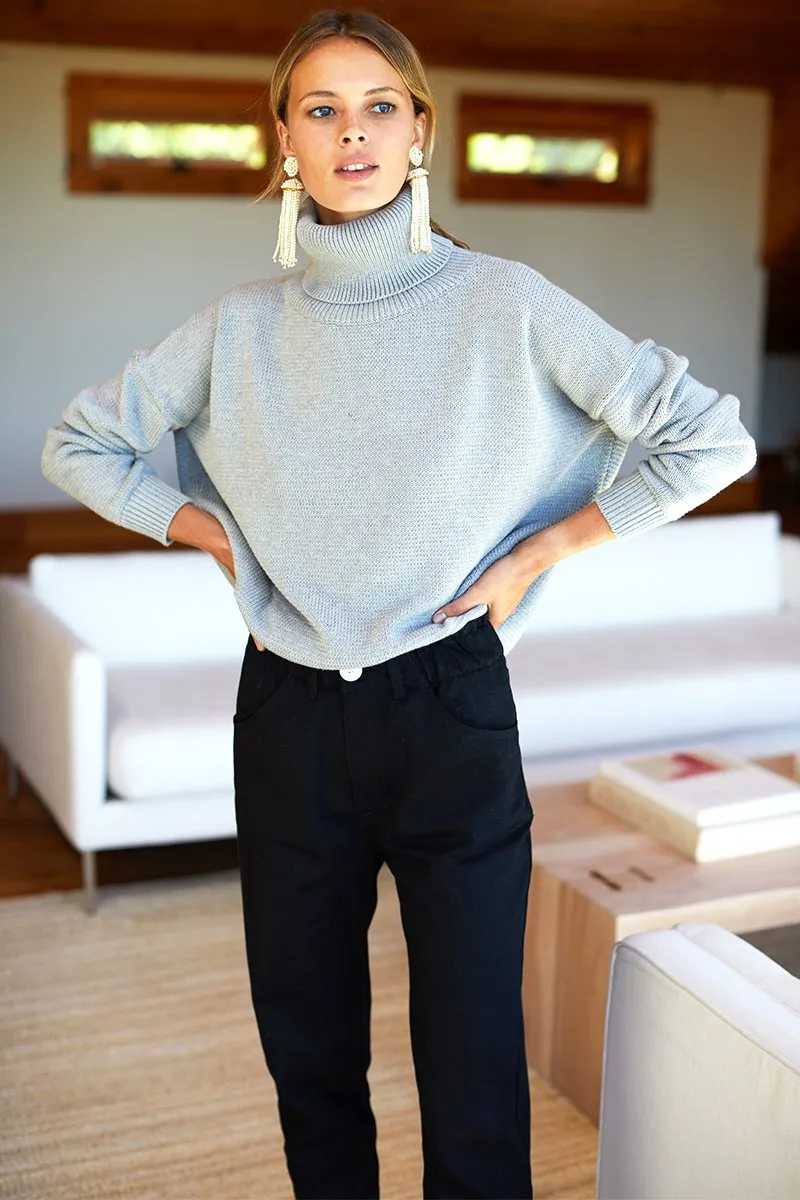 Carolyn Turtleneck Sweater Heather Grey Organic