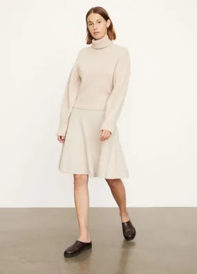 Cashmere Open Back Turtleneck in Heather Pampas