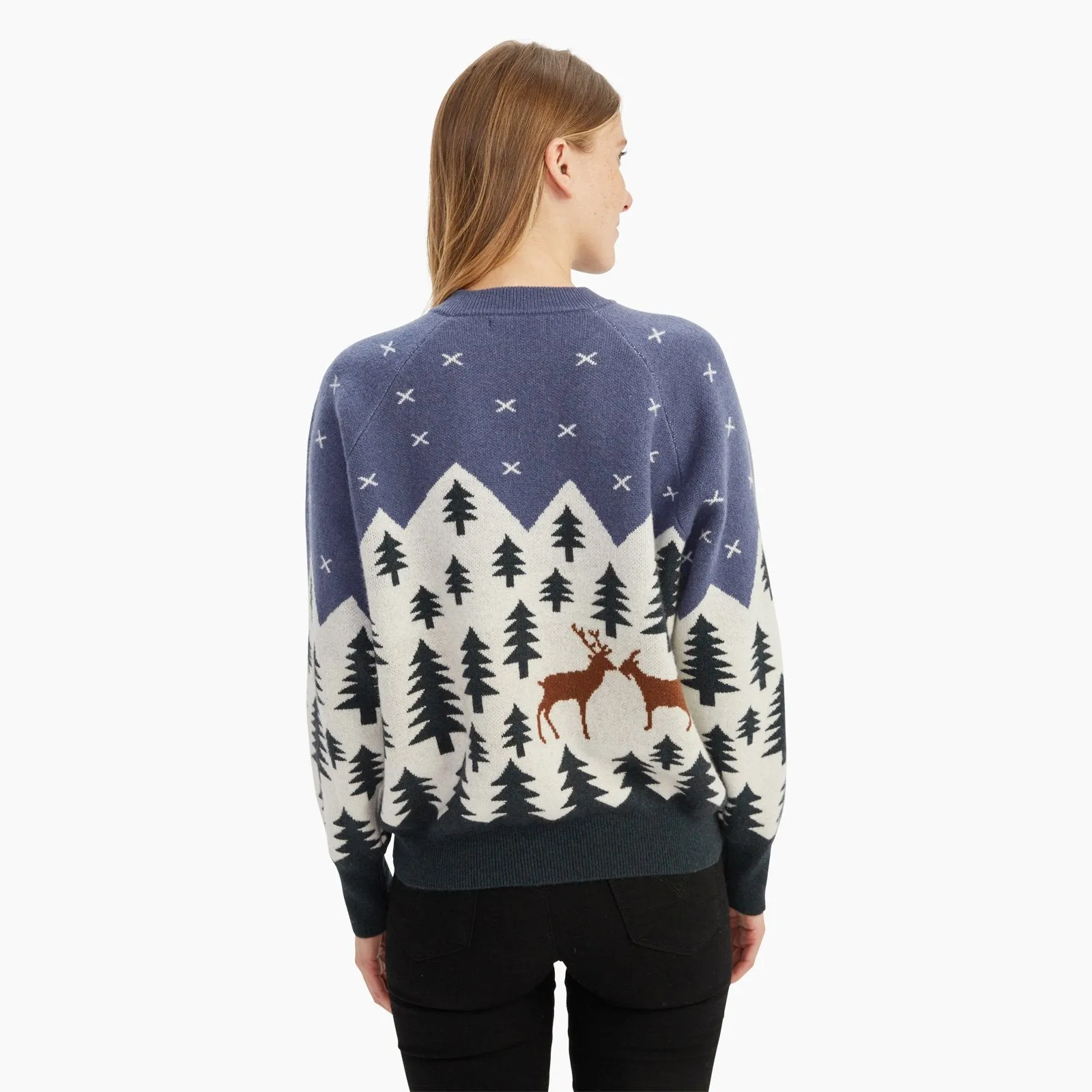 Cashmere Scenic Fair Isle Crewneck Sweater