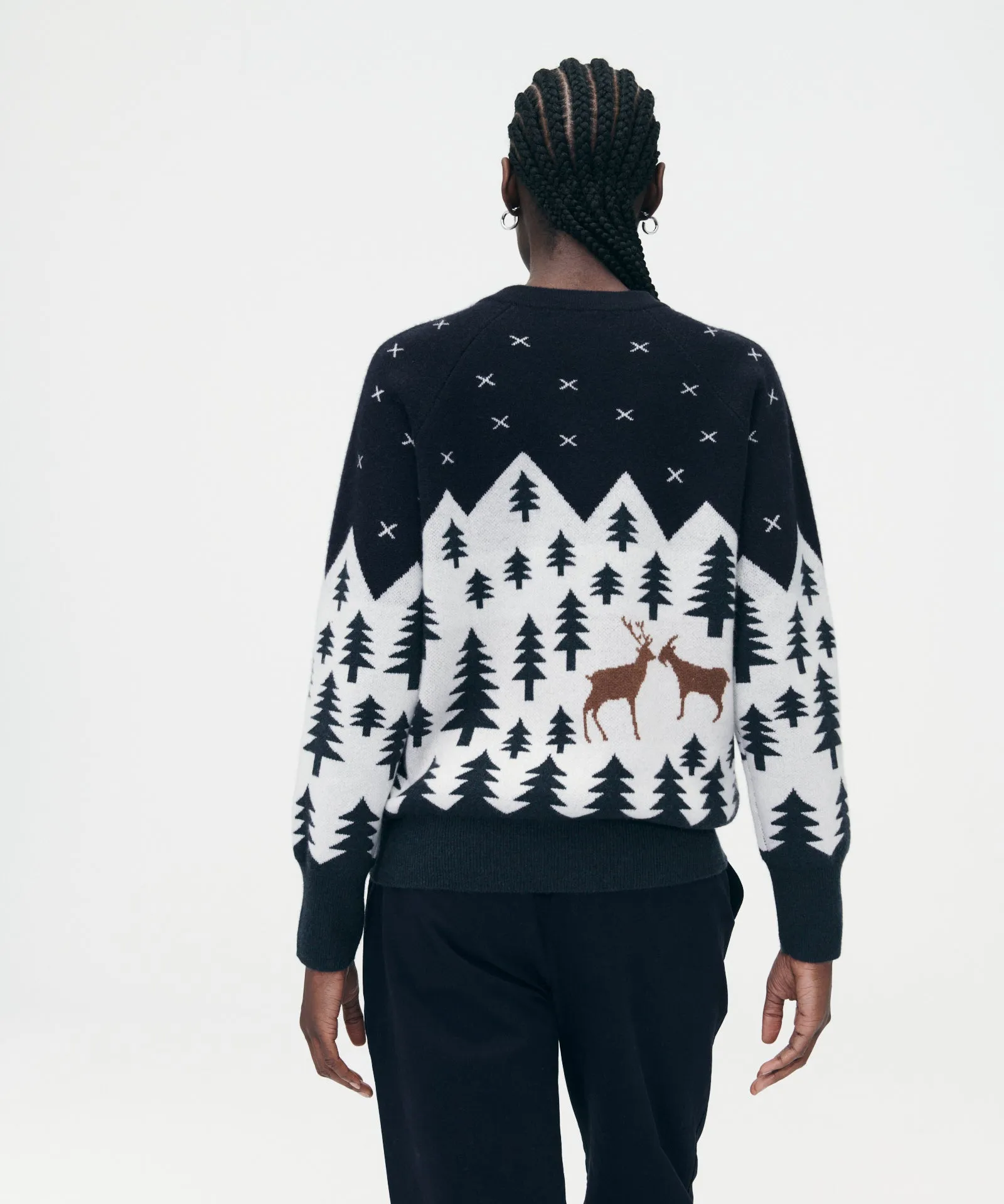 Cashmere Scenic Fair Isle Crewneck Sweater