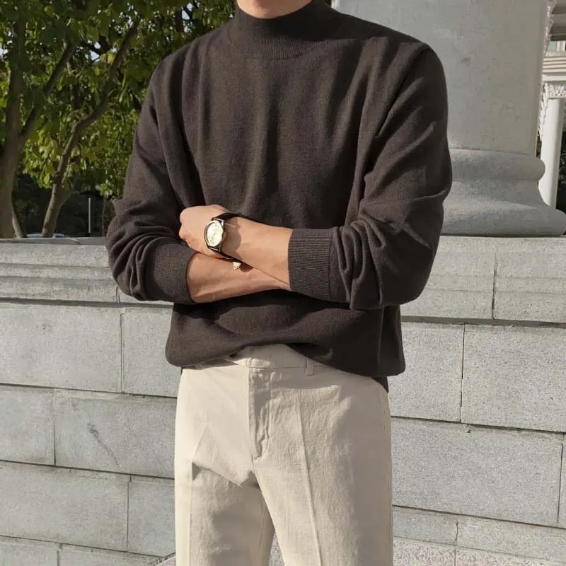 Casual Half Turtleneck Thick Knitted Sweater