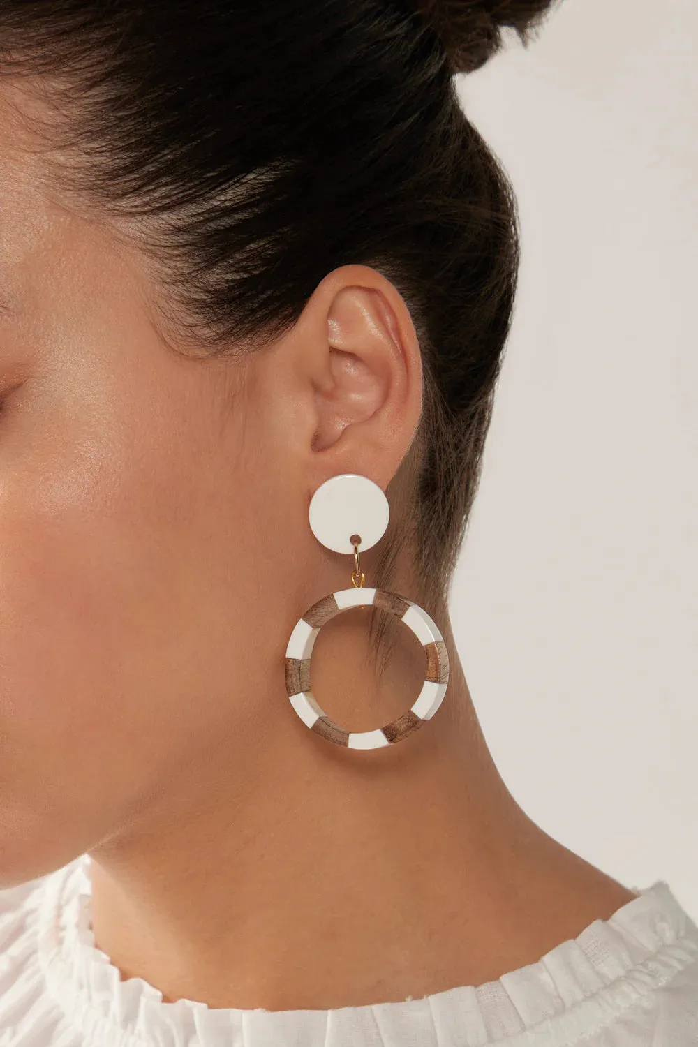 Cay Earring - Tan Stripe