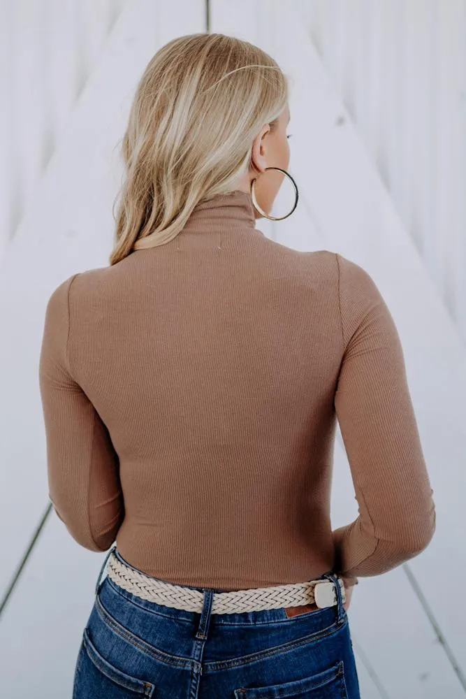 Charlie Turtleneck Top in Camel