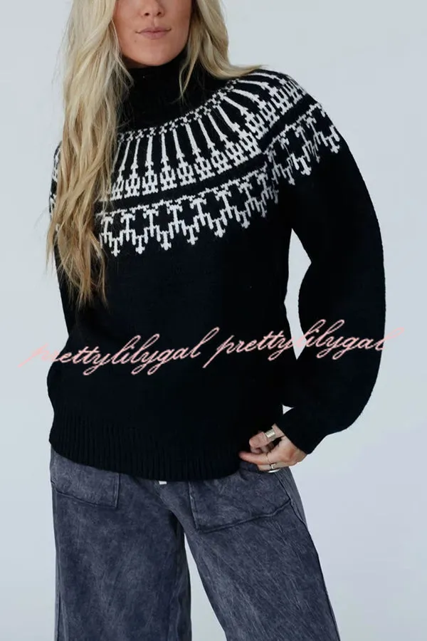 Christmas Thickened Turtleneck Long Sleeve Knitted Sweater